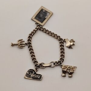 Liberace Vintage Silver Tone Charm Bracelet w/ Charms